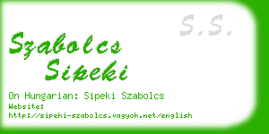 szabolcs sipeki business card